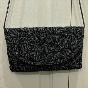 Vintage Walborg Black Beaded Clutch